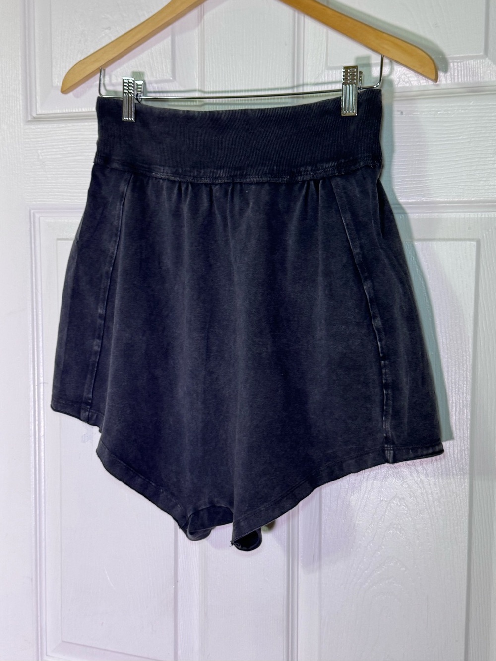 Free People Athletic Shorts in Brown with Yellow Waistband - Picture 3 of 6